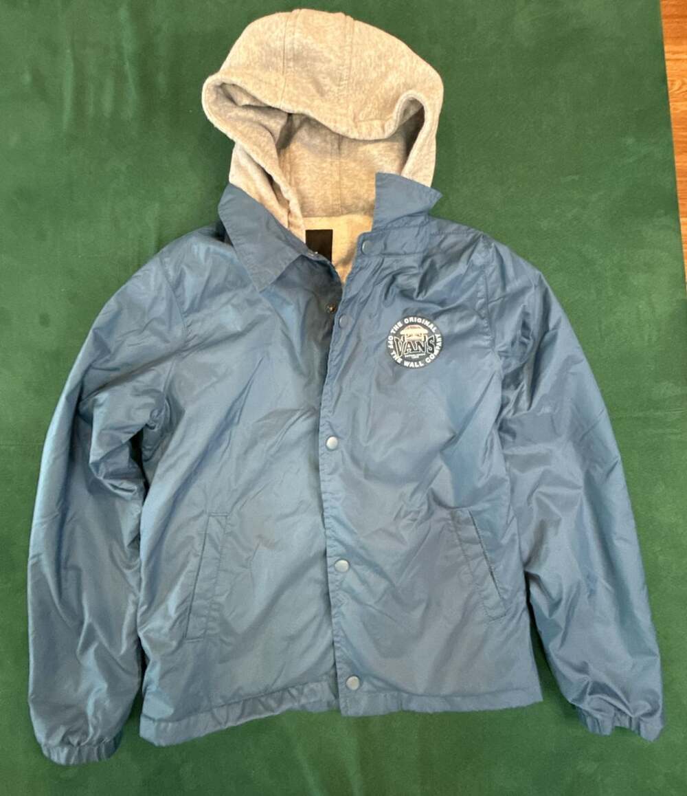 Vans Men's Blue Hooded Coach Jacket Medium